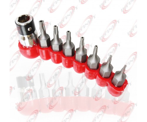  8Pc Tamper Resistant Fits Faster Star Torx Bit Set Tools 1/4"Hex W/Storage Boot